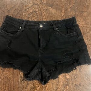 Aerie daydream denim shorts. black. size L